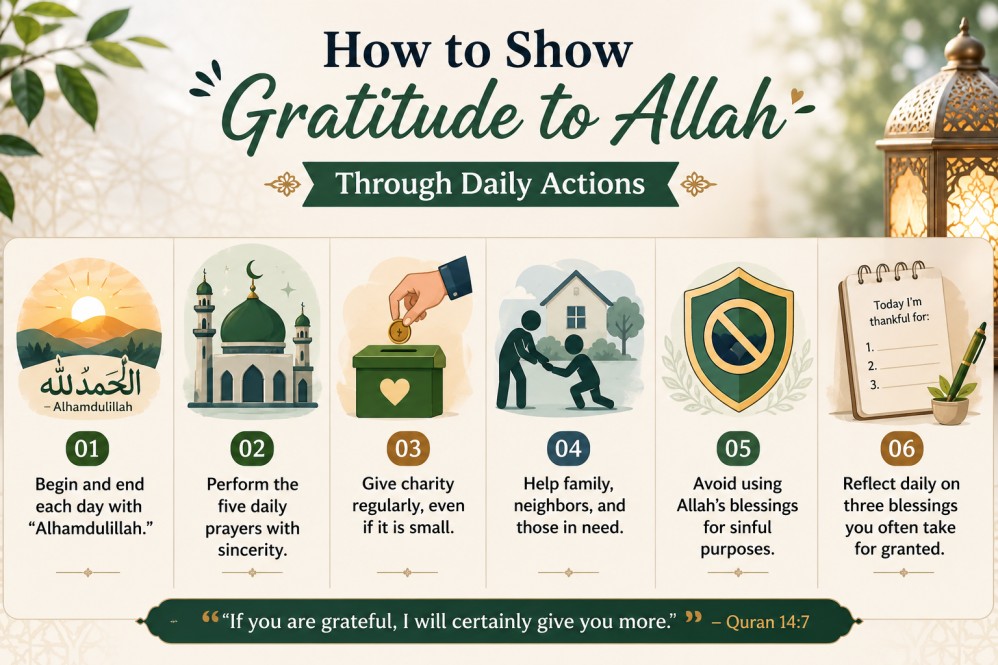 How to show gratitude to allah